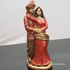 Casal de ciganos M02 30cm estatua de gesso com adorno