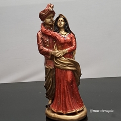 Casal de ciganos M02 30cm estatua de gesso com adorno - comprar online