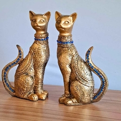 Casal de Gatos da Sorte M02 25cm em gesso com adorno na internet