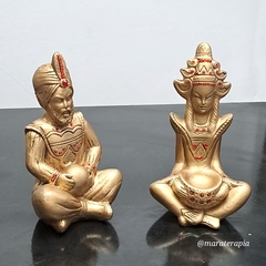 Casal Hindu M01 20cm em gesso com adorno - loja online