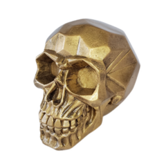 Skull, crânio caveira geométrica  14 cm   resina  dourada na internet