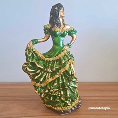 cigana esmeralda 26cm e gesso cerâmico com adornos