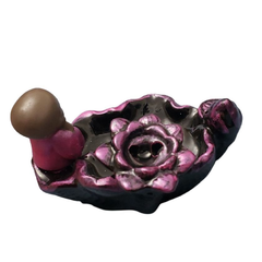 Incensário cascata 5x10cm em porcelana budinha rosa - loja online