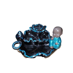 Incensário cascata 5x10cm em porcelana budinha azul na internet