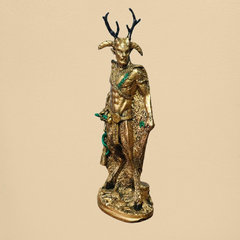 Deus Cernunnos, senhor dos animais deus cornifero 27cm em resina I maraterapia