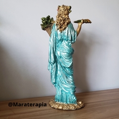 Deusa Grega Demeter  30cm em gesso azul  004