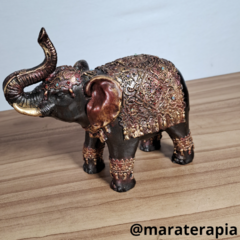 Elefante Indiano resina com adorno escultura, estatua,  decoração de interior