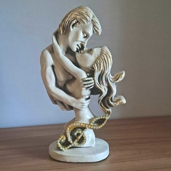 escultura casal almas gêmeas musical M01 31cm em gesso