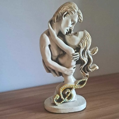 escultura casal almas gêmeas musical M01 31cm em gesso