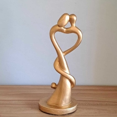 Escultura Casal Almas Gêmeas coração torcido36cm em gesso Enfeite Para Casa