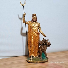 Estátua I escultura Hades Deus Grego Trevas Profundezas 33cm de resina 