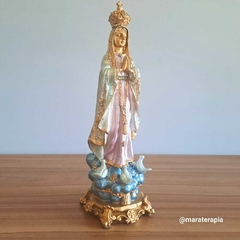 Nossa Senhora De Fátima 30cm em resina com adornos  imagem / escultura / estatua