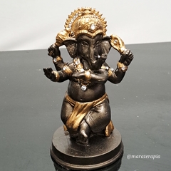 Ganesha dançando P01 12cm em resina com adorno