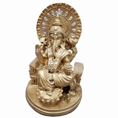 Escultura de Ganesha I Lord Ganesha 35 cm dourado com adornos - comprar online
