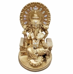 Escultura de Ganesha I Lord Ganesha 35 cm dourado com adornos - comprar online