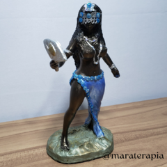 Iemanja de candomble M01 26cm em resina e adorno