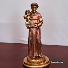imagem de Santo Antônio casamenteiro com menino jesus 30cm gesso e adornos