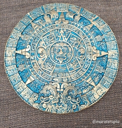 Mandala Calendário Asteca Maia M01 28cm em gesso - comprar online