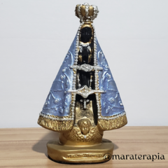 imagem de Nossa Senhora Aparecida  28cm em gesso com adorno artesanal