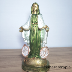 Nossa Senhora da Medalha milagrosa 20cm em resina e adornos artesanal