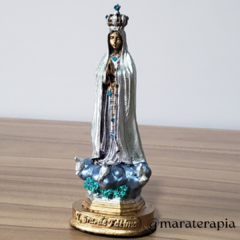Nossa Senhora de Fátima mod 01 15cm em resina e adornos