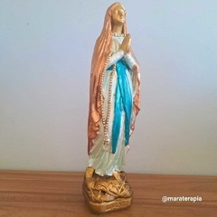 Nossa Senhora de Lourdes G01 30cm em gesso com adorno imagem católica