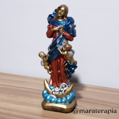 Nossa Senhora Desatadora dos nós mod 01 20cm gesso com adornos