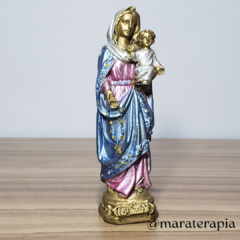 Nossa Senhora do Rosario 15cm resina e adorno