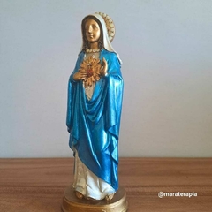 Sagrado Coração de Maria 21cm em resina importada com adornos