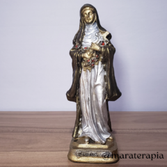 Santa Terezinha mod 01 20cm resina com adorno artesanal