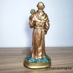Santo Antonio 001 20cm em resina com adorno artesanal - Maraterapia presentes wicca I budismo I umbanda I católico I decoração I antiguidades I animais