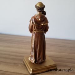 Santo Antônio casamenteiro com menino jesus solto, 16cm resina e adornos - loja online