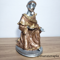 São Francisco De Assis ajoelhado 002 20cm resina e adorno artesanal - comprar online