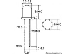 Pack x10 LED 5mm Difuso - comprar online