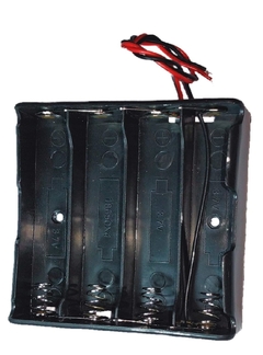Portapilas 4 Baterias 18650 en paralelo Con Cable