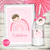 Kit Imprimible arcoiris angelita rosa angel niña nena rosa pastel estampita invitacion tarjeta digital bautismo bautizo comunion