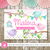 Banner imprimible personalizado candybar pajaritos pastel flores