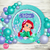 Banner imprimible sirenita bebé ariel disney personalizado circular digital baby ariel mermaid backdrop