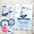 Kit imprimible náutico marinero barquito celeste azul personalizado invitación tarjeta digital