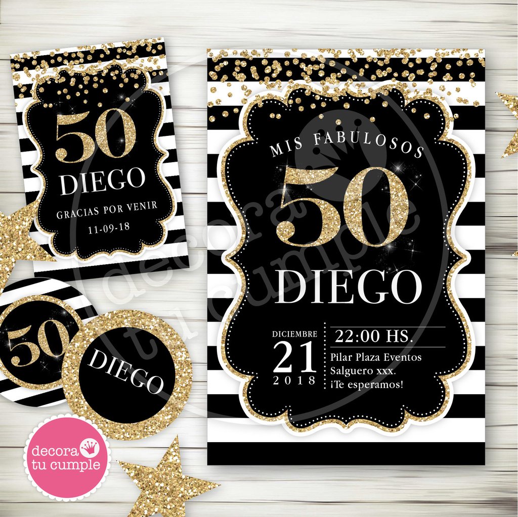 Invitación de fiesta 50 cumpleaños - Invitaciones de cumpleaños 50  personalizadas