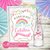 Kit imprimible personalizado cumpleaños fiesta arcoiris pastel glitter lluvia corazones amor candybar baby shower