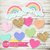 Kit imprimible personalizado cumpleaños fiesta arcoiris pastel glitter lluvia corazones amor candybar baby shower