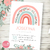 Kit imprimible arcoiris boho nórdico flores rosa salmón invitacion digital rainbow boho party printable