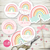 Kit imprimible personalizado arcoiris nordico pastel rosa - tienda online