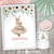 Kit Imprimible conejita coneja bailarina acuarela invitacion digital cake topper bunny party printable