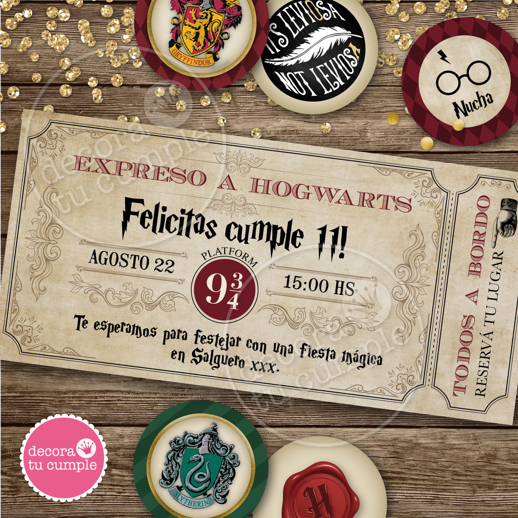 Kit Imprimible Harry Potter - decora tu cumple