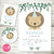 kit imprimible leoncito leon bebe acuarela personalizado cumpleaños baby shower bautismo fiesta decoracion deco diy invitacion tarjeta safari jungla selva