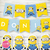 Kit Imprimible Minions cumpleaños invitacion digital adorno torta cake topper