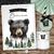 Kit imprimible osito black bosque acuarela animalitos del bosque invitacion digital woodland forest bear party gingham