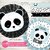 Kit imprimible osito panda party celeste candy bar invitación digital